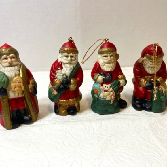 4 Piece Set Santa Christmas Standing Figurine Ornaments - Picture 1 of 8